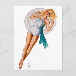 Postal Vargas Vintage pin up chica
