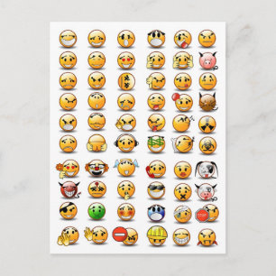Postal Variaciones de un emoticono facial