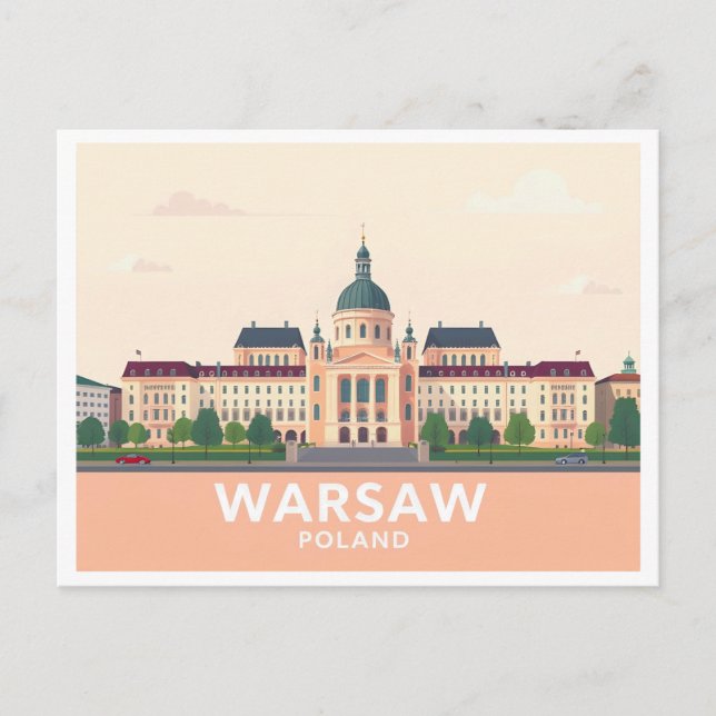 Postal Varsovia Polonia El Viaje del Castillo Real Pastel (Anverso)