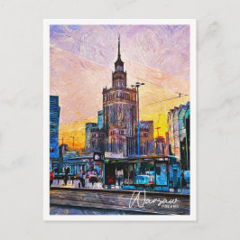 Postal Varsovia Polonia Hermoso paisaje de pintura al ace