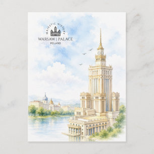 Postal Varsovia, Polonia Palacio de la Cultura y la Cie