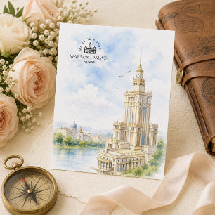 Postal Varsovia, Polonia   Palacio de la Cultura y la Cie