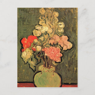 Postal Vasa de vida fija con patas de Rosa de Van Gogh