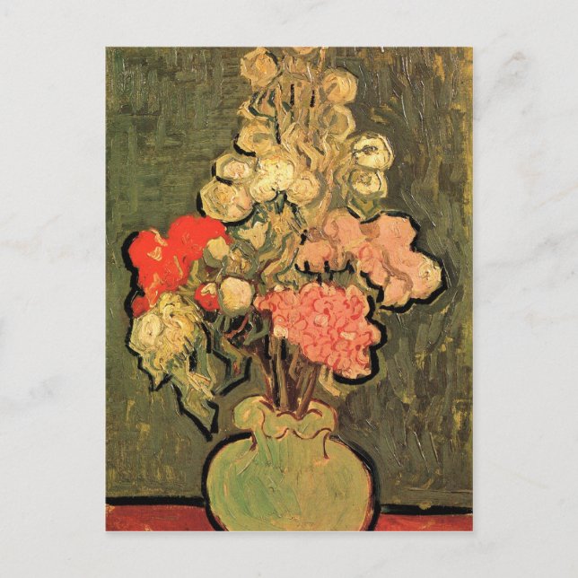 Postal Vasa de vida fija con patas de Rosa de Van Gogh (Anverso)