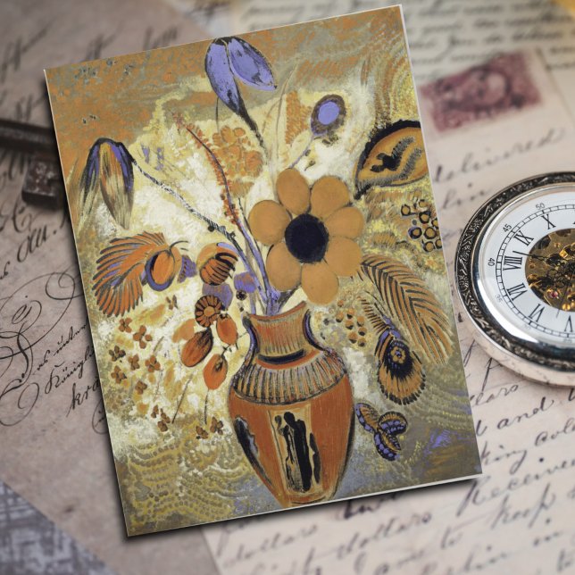 Postal Vasa etrusca con flores por Odilon Redon (Subido por el creador)