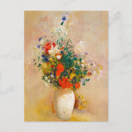 Postal Vasa vintage de flores (1906) de Odilon Redon