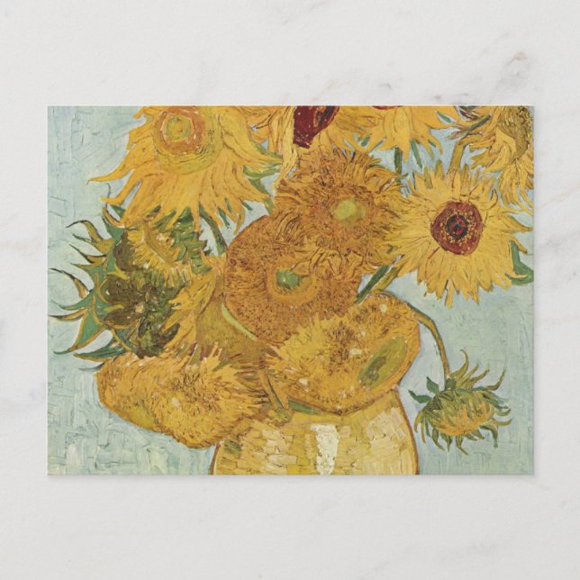 Postal Vase con 12 girasoles - Vincent Van Gogh (Anverso)