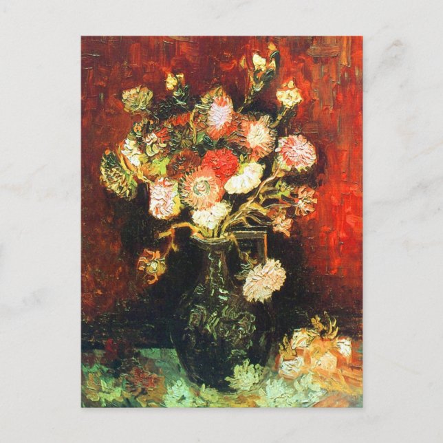 Postal Vase con Asters & Phlox Van Gogh Bella Artes (Anverso)