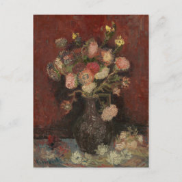 Postal Vase con astros chinos y gladiolos de Van Gogh