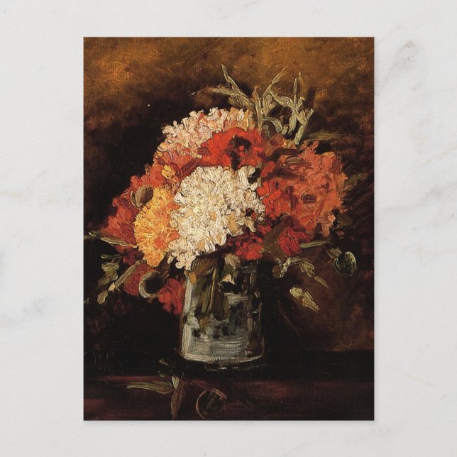 Postal Vase con Carnations de Vincent van Gogh (Anverso)