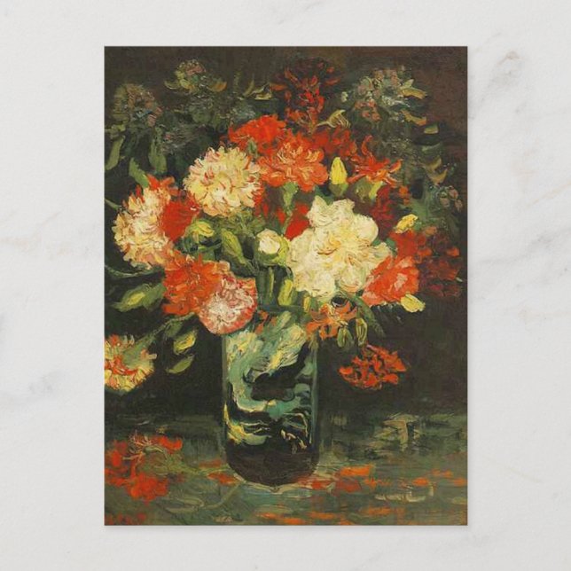 Postal Vase con Carnations Vincent van Gogh (Anverso)