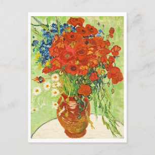 Postal Vase con Cornflowers y Poppies, Van Gogh