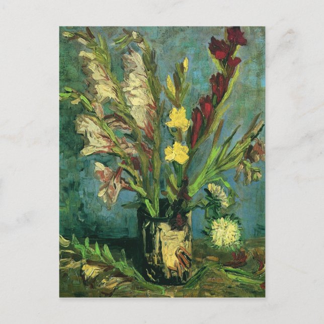 Postal Vase con Gladioli (F248a) Bella Artes Van Gogh (Anverso)
