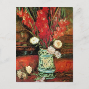 Postal Vase con Gladioli Rojo, Bella Artes Van Gogh