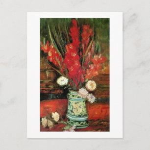 Postal Vase con Gladioli Rojo, Bella Artes Van Gogh