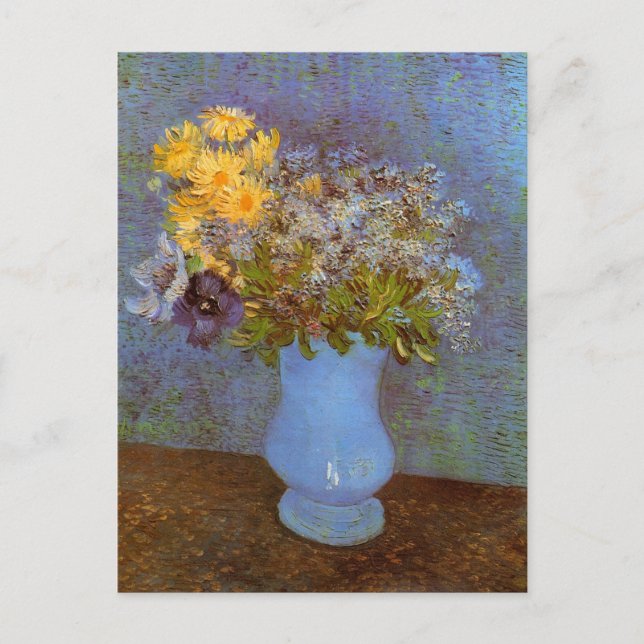 Postal Vase con Lilacs y Daisies por Vincent van Gogh (Anverso)
