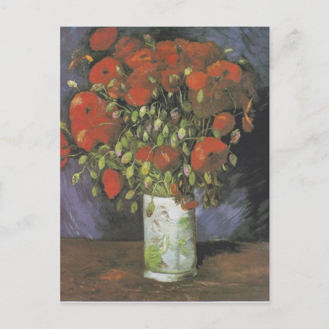 Postal Vase con los pipetas rojos de Vincent van Gogh (Anverso)