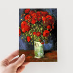 Postal Vase con los pipetas rojos | Vincent Van Gogh<br><div class="desc">Vase con los pimientos rojos del artista holandés Vincent Van Gogh. La pintura original de arte fino es un óleo sobre lienzo que representa una vida quieta de flores rojas brillantes. Utilice las herramientas de diseño para agregar texto personalizado o personalizar la imagen.</div>