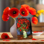 Postal Vase con los pipetas rojos | Vincent Van Gogh<br><div class="desc">Vase con los pimientos rojos del artista holandés Vincent Van Gogh. La pintura original de arte fino es un óleo sobre lienzo que representa una vida quieta de flores rojas brillantes. Utilice las herramientas de diseño para agregar texto personalizado o personalizar la imagen.</div>