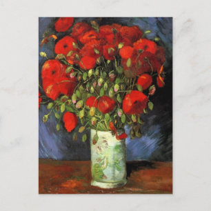 Postal Vase con rojos de Van Gogh