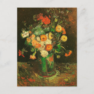 Postal Vase con Zinnias y Geraniums Van Gogh Bella Artes