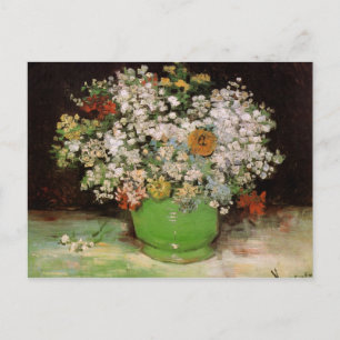 Postal Vase con zinnias y otras flores de Van Gogh