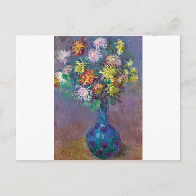 Postal Vase de crisantemos Claude Monet (Anverso)