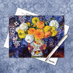 Postal Vase De Dahlias Théo van Rysselberghe