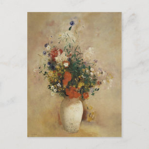 Postal Vase de flores, Bella Artes de Odilon Redon