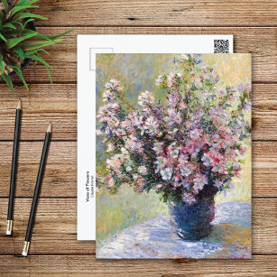 Postal Vase de Flores Claude Monet