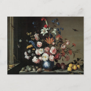 Postal Vase de flores por una ventana, Balthasar van der 