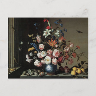 Postal Vase de flores por una ventana, Balthasar van der