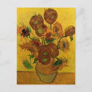 Postal Vase de la vida con quince girasoles - Van Gogh