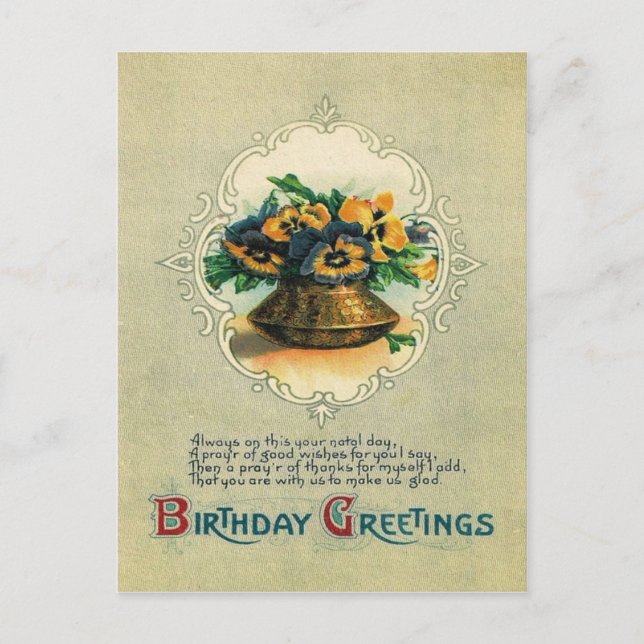 Postal Vase de Pansies (Anverso)