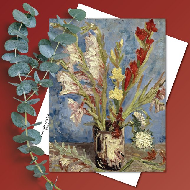 Postal Vase Gladioli Asters Vincent van Gogh (Subido por el creador)