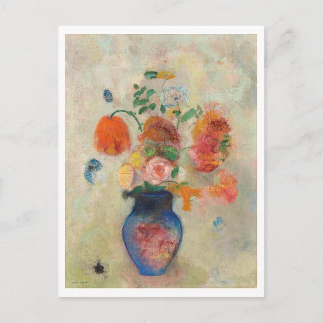 Postal Vase grande con pintura de flores (Anverso)