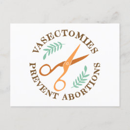 Postal Vasectomías Evitan Abortos Activismo Postcard
