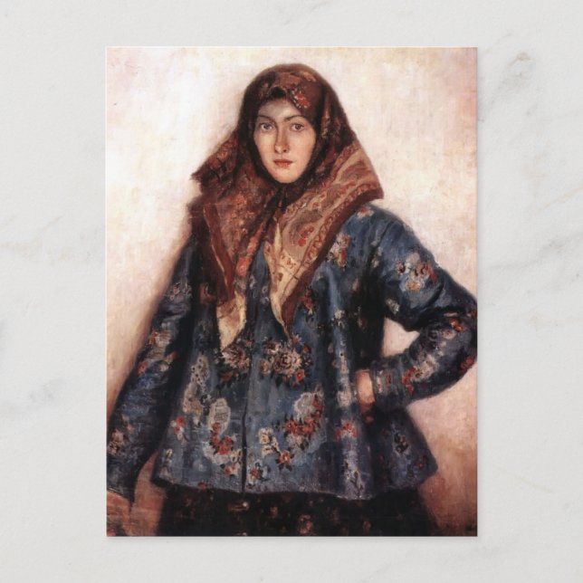 Postal Vasily Surikov - Retrato de L. T. Matorina (Anverso)