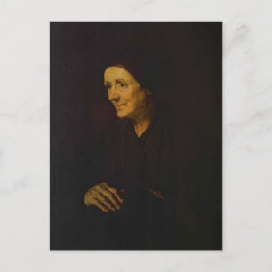 Postal Vasily Tropinin - anciana con una gallina