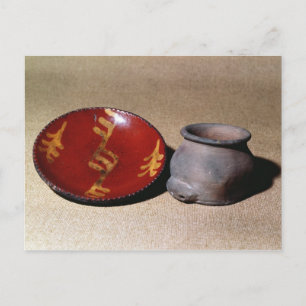 Postal Vaso y plato de Redware, c.1780