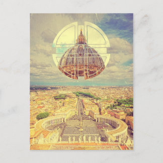 Postal Vaticano geométrico Basílica de la Plaza San Pedro