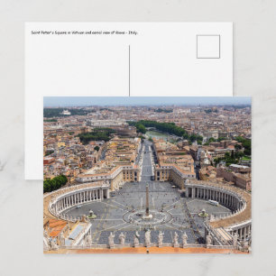 Postal Vaticano, Italia: vista aérea de la Plaza de San P