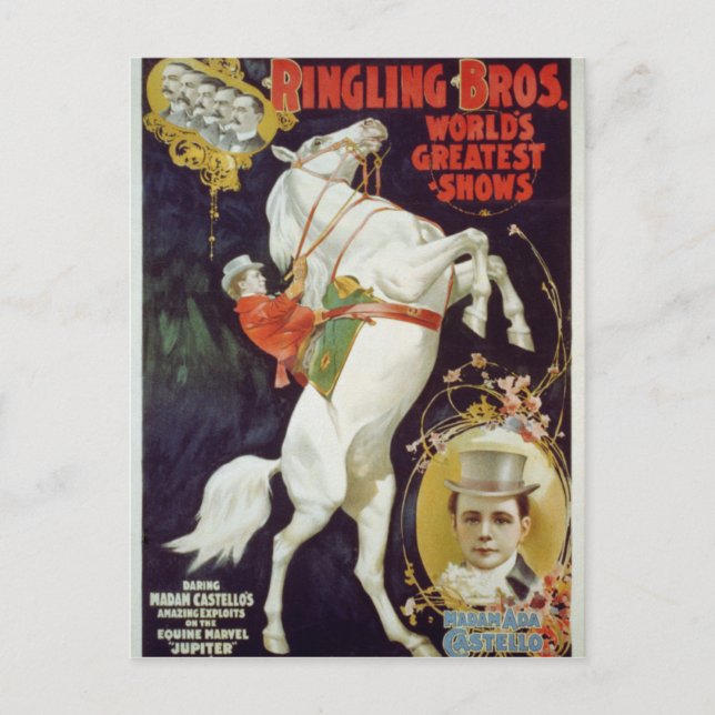 Postal Vaudeville, espectáculos en circo (Anverso)