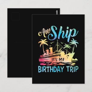 Postal Vaya barco es mi viaje de cumpleaños