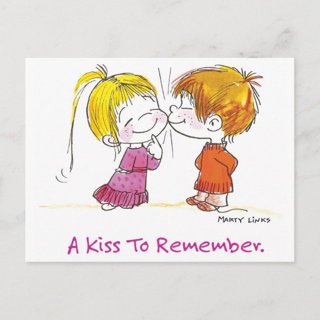Postal VDA-001 Primer beso (Anverso)
