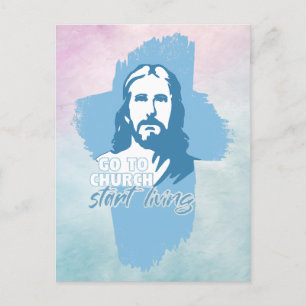 Postal ¡Ve A La Iglesia! Dios mío. Predicador cristiano