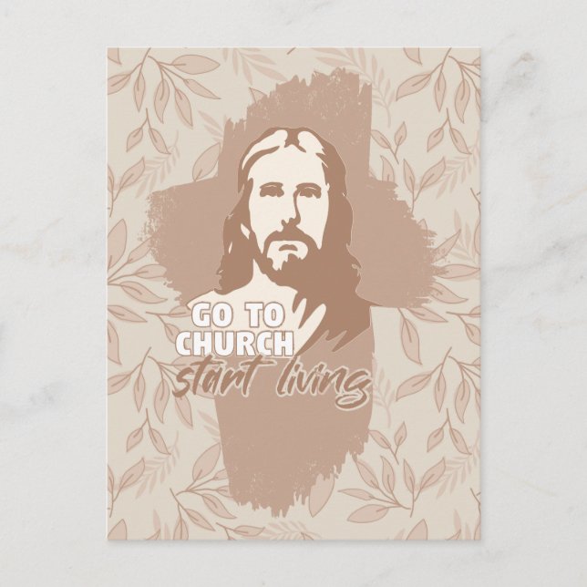 Postal ¡Ve A La Iglesia! Dios mío. Predicador cristiano (Anverso)