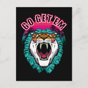 Postal Ve a por ellos - Diseño gráfico Tiger Face
