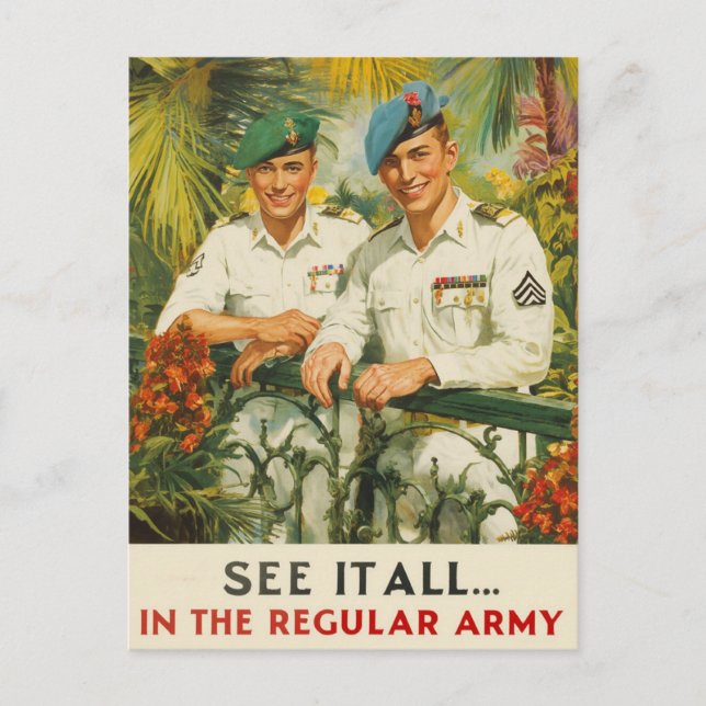 Postal Vean todo en el reclutamiento tradicional de vinta (Anverso)