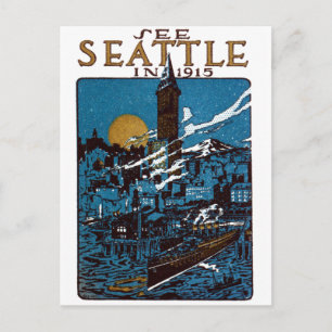 Postal Véase Seattle en 1915